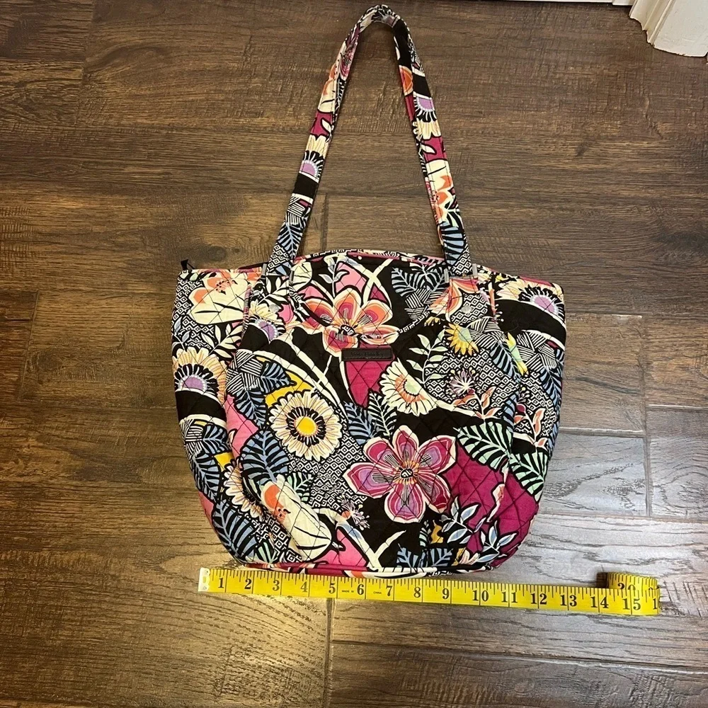 Vera Bradley Floral Print Shoulder Bag Color Black, Pink, Purple, Yellow, Blue